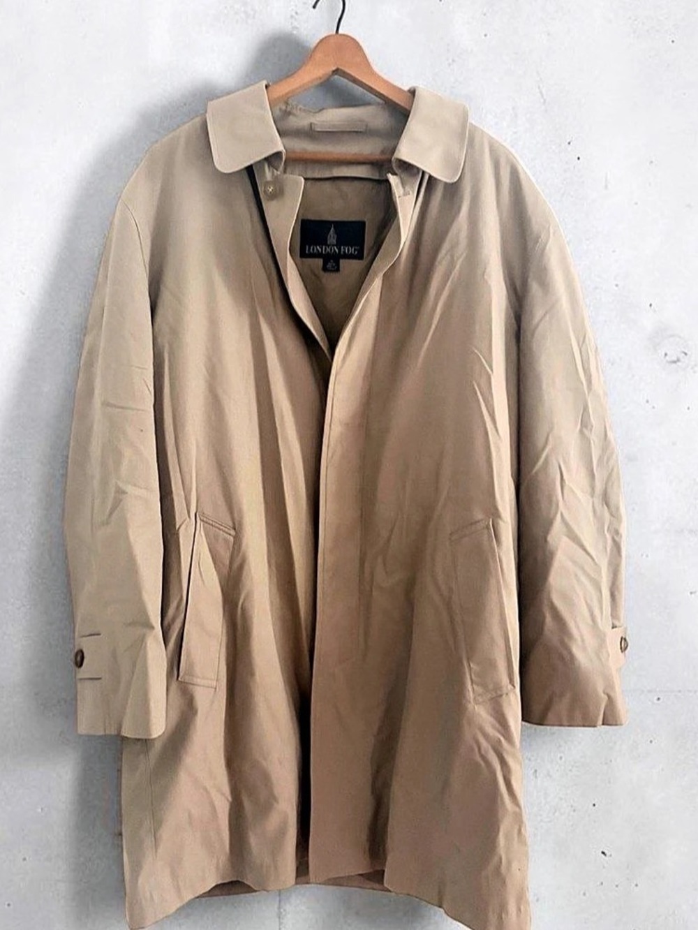 London Fog Men's Cotton Trench Coat Size Medium